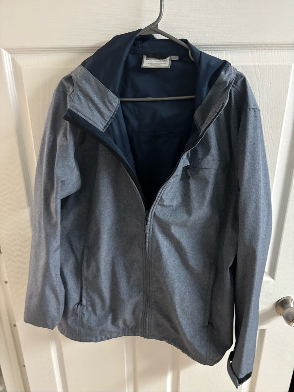 Men's warehouse one men’s XL Lightweight Hooded Jacket - Grey Blue